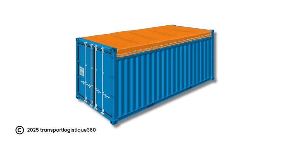 Conteneur Open Top ouvert sur le dessus pour chargement par grue
