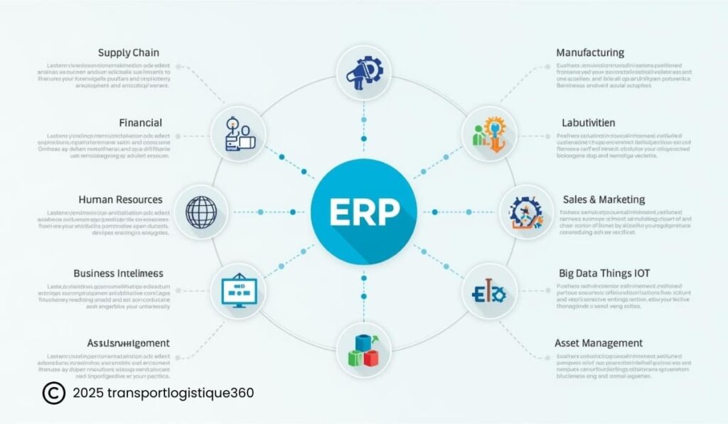 Schéma explicatif ERP logistique et Enterprise Resource Planning en supply chain
