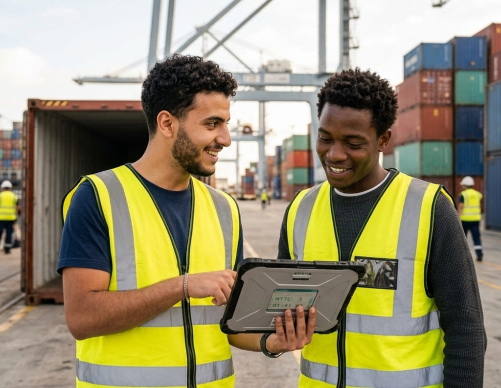 Formatrice TL360 expliquant une notion de logistique sur le terrain