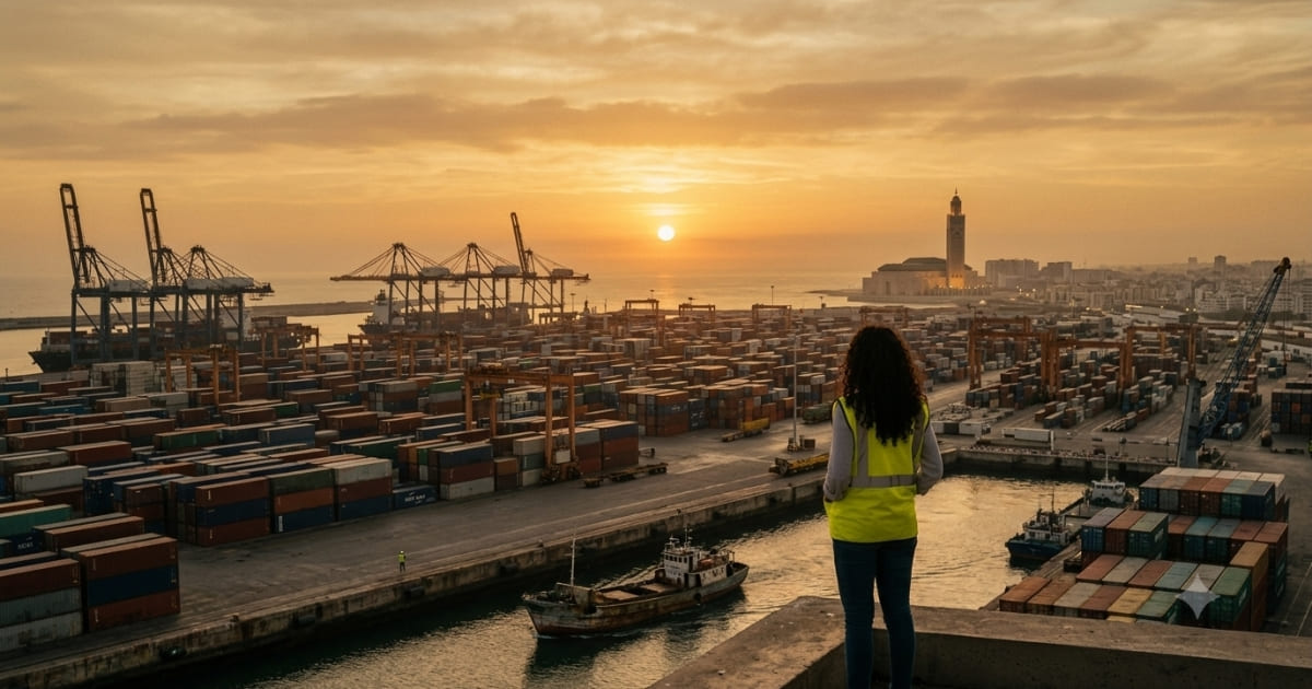 Vue panoramique du Port de Casablanca symbolisant l'ambition francophone de TL360